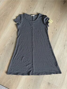 Olivia Rae Navy and White Striped Crewneck Dress